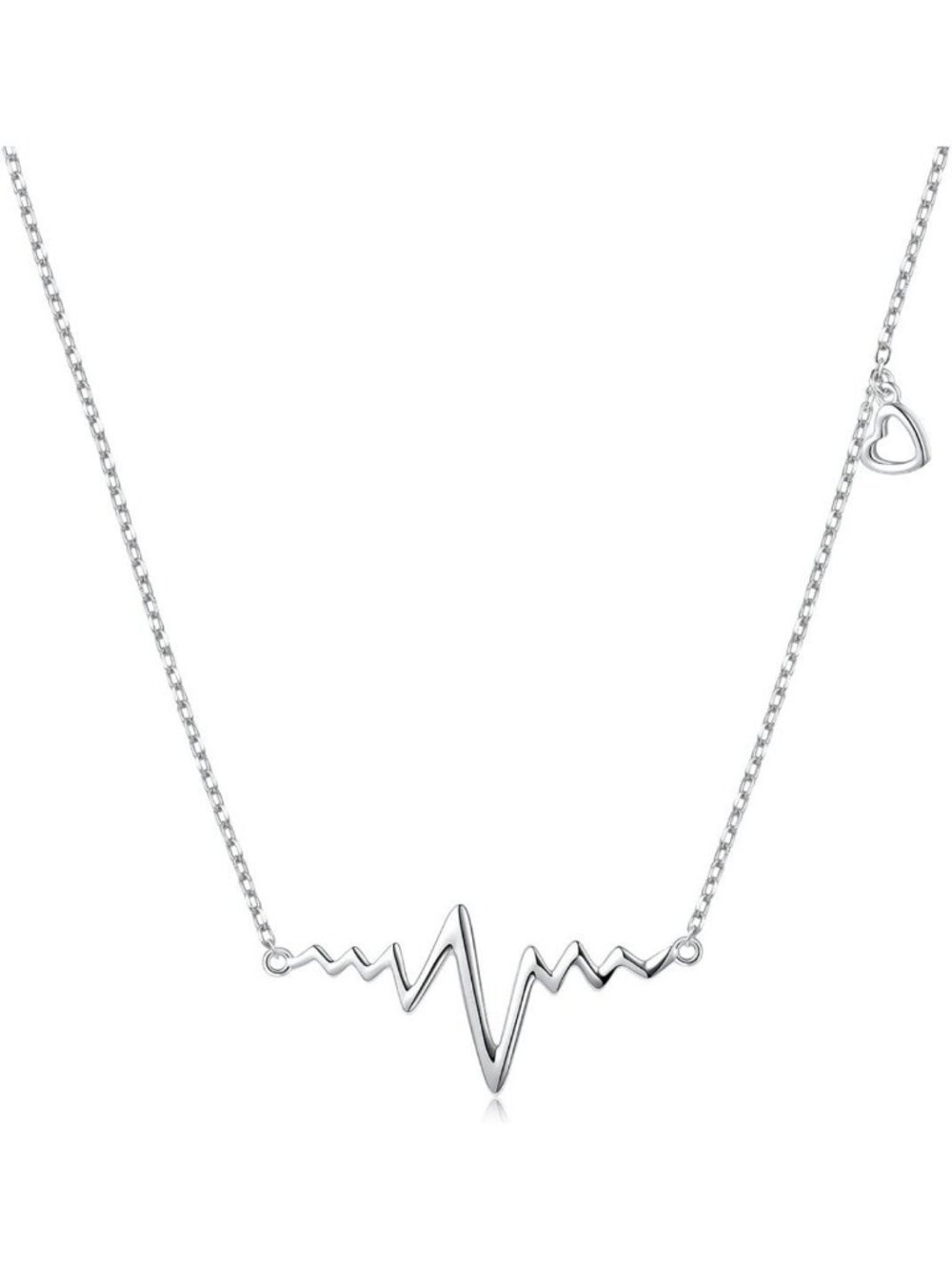 Heartbeat Necklace - 925 Sterling Silver Cardiogram Jewelry Gift for Her